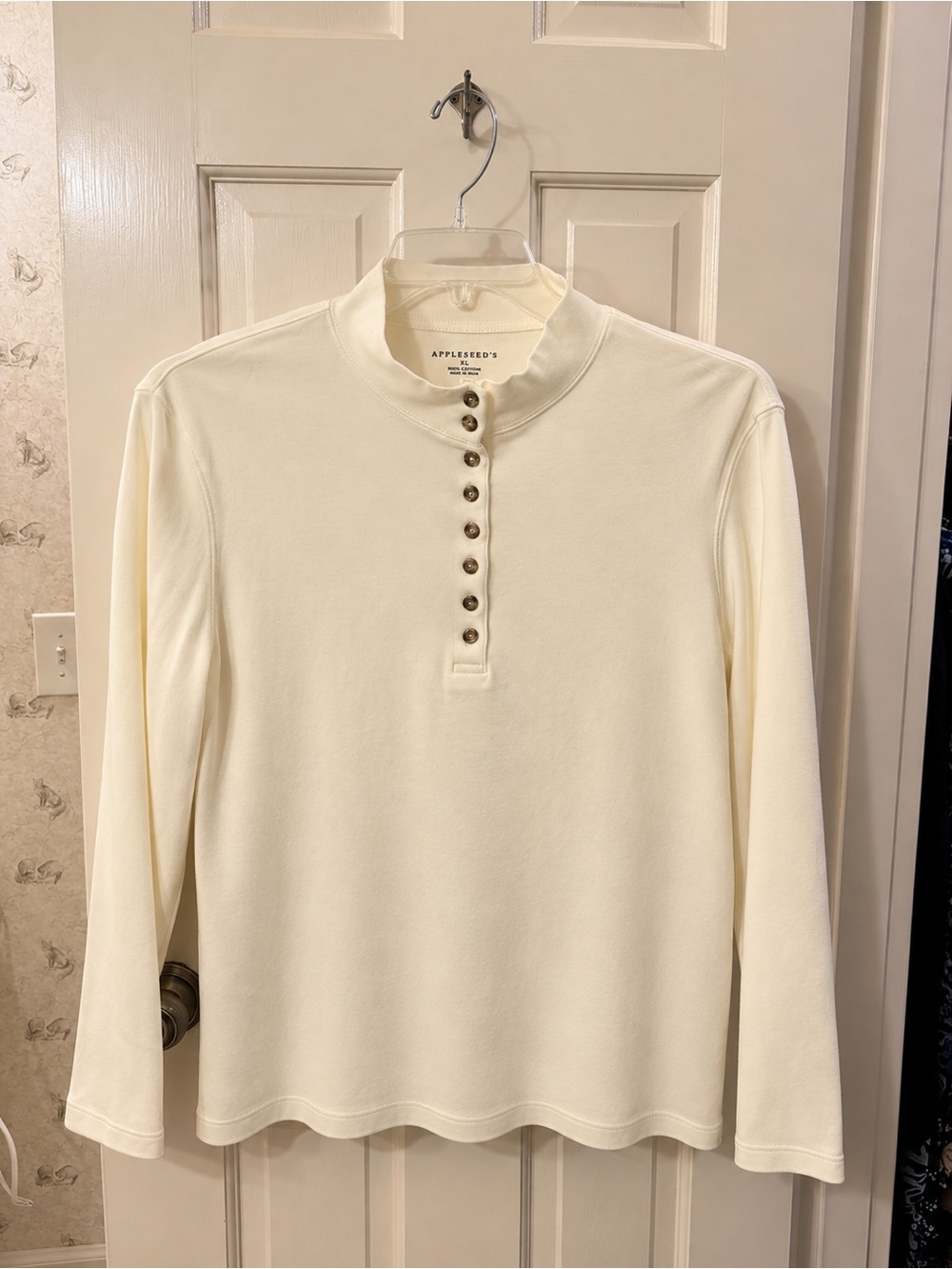 Appleseed's Women’s Cream Long-Sleeve Henley Top